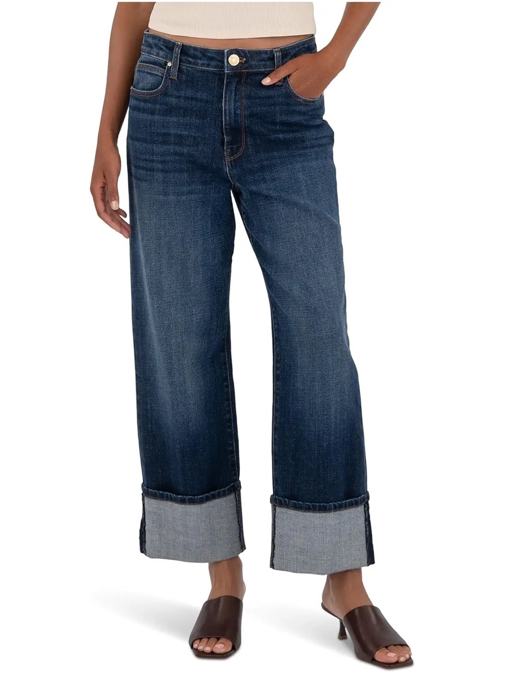 Kut from the Kloth Jeans Womens 12 Sienna High Ride Wide Leg Cuffed